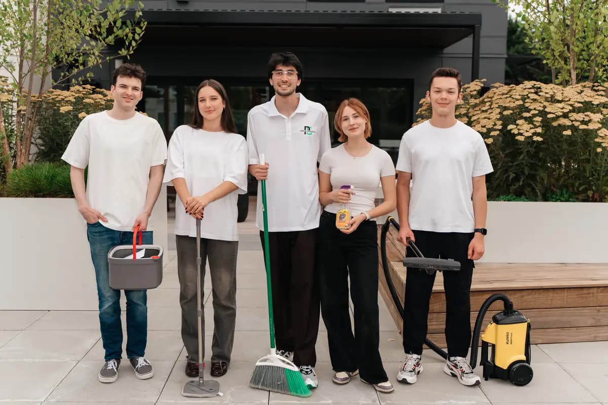 The Premium Services WA crew with their equipment outside a property they service