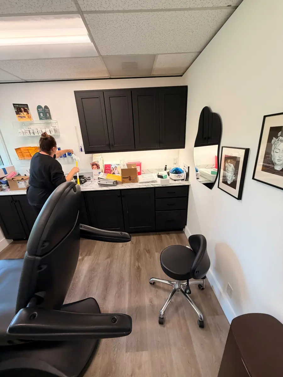 Weekly cleaning in progress at Sherisse Hill Aesthetic Derm, a Bellevue-area med spa
